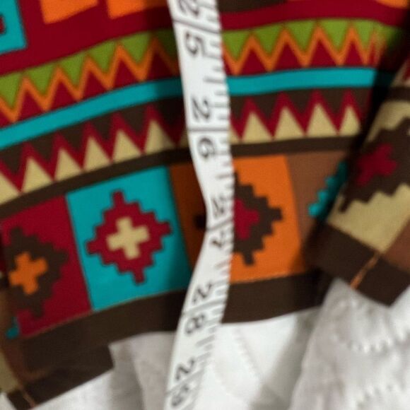 Linea Louis Dell O'lio Southwest Western Silk Blouse Art orange red large - Picture 9 of 11